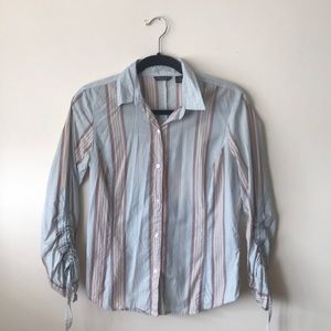 American Eagle button up - gathered sleeves - S